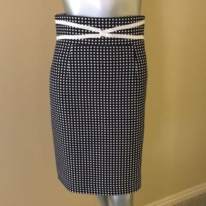 ANTONIO MELANI Pencil Skirt with Ribbon Detail Dotti Pattern